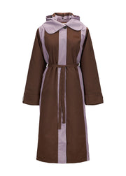 BRGN Cloudy contrast coat Coats 187 Chocolate Brown / 700 Lilac