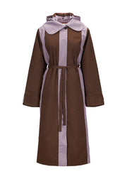 BRGN by Lunde & Gaundal Cloudy contrast coat Coats 187 Chocolate Brown / 700 Lilac