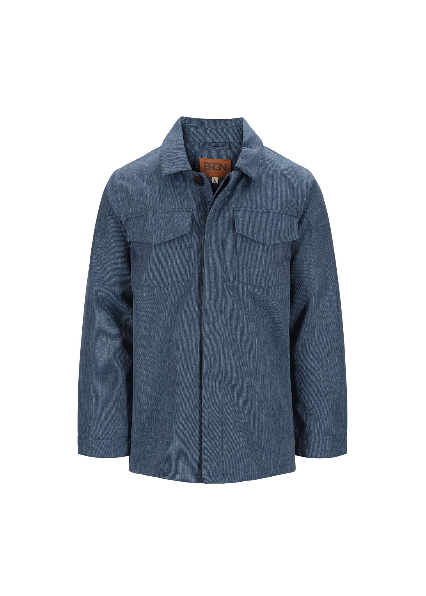 BRGN Syklon Overshirt Jacket Coats 735 Denim Blue